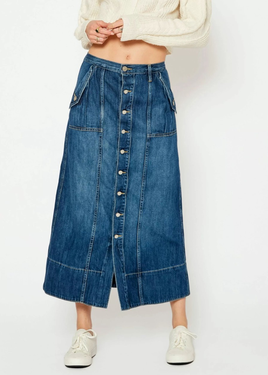 Skirts * | Noend Denim Rachel Utility Maxi Skirt Irvin