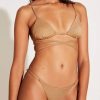 Swimwear * | Vitamin A Moss Adjustable Side String Bottom Golden Glow Metallic