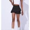 Skirts * | Anna-Kaci Asymmetrical Flounce Lined Active Skirt