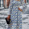 Dresses * | Anna-Kaci Square Neck Printed Flowy Dress