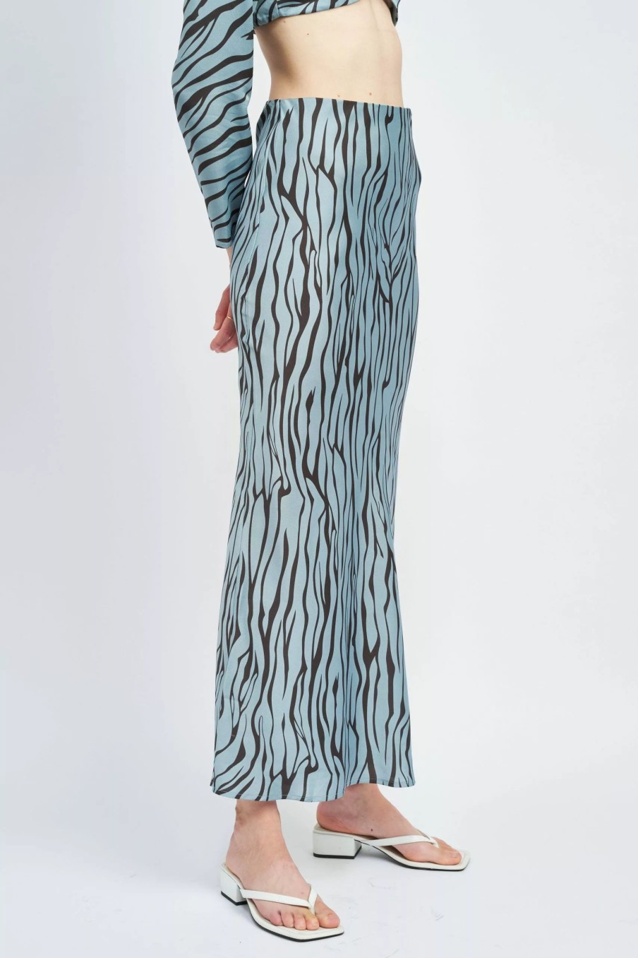 Skirts * | Emory Park Wendy Maxi Skirt Blue Zebra