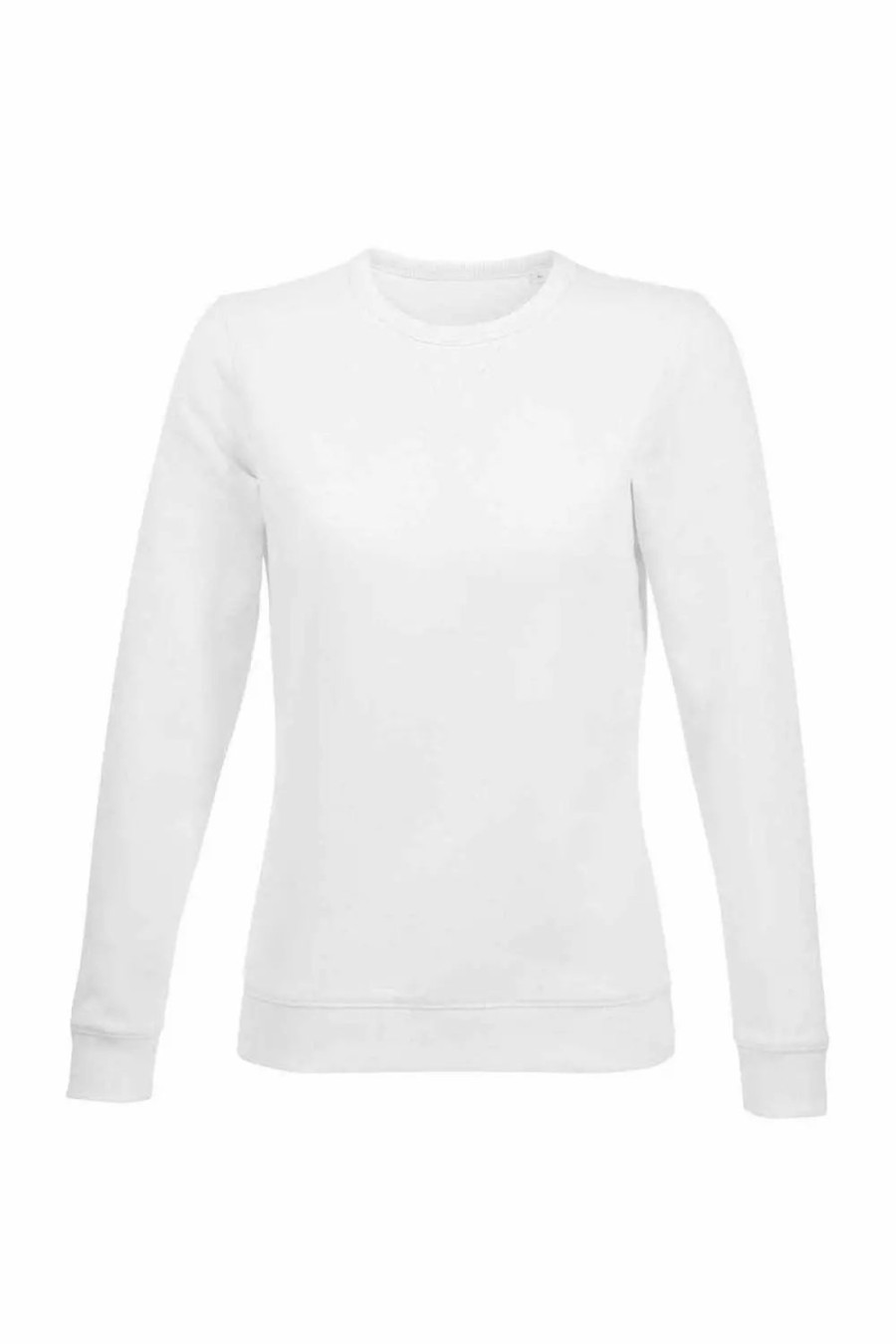 Sweatshirts & Sweaters * | Sols Womens/Ladies Sully Sweatshirt White