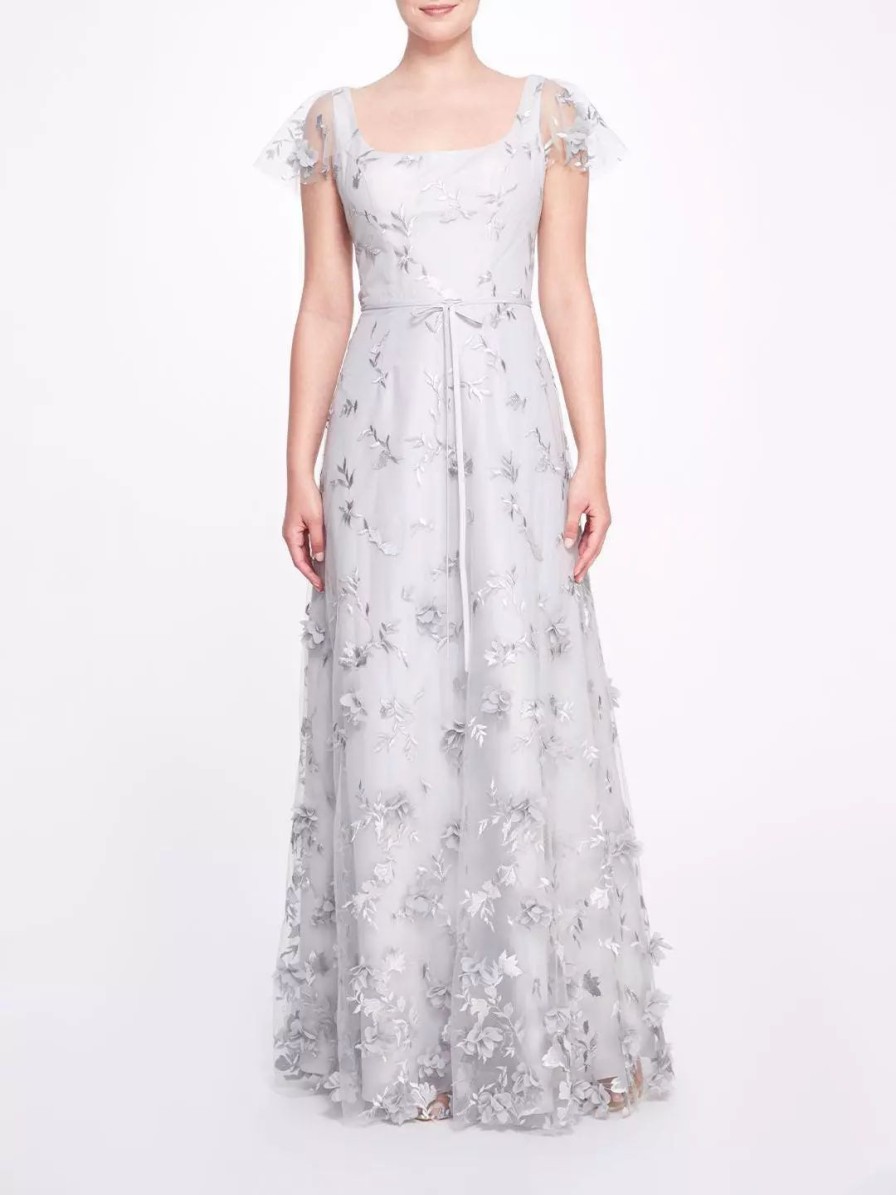 Dresses * | Marchesa Bridesmaids Genoa Dress Dove Grey