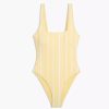 Swimwear * | Onia Rafaela One Piece Honey White Varigated Stripe