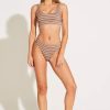 Swimwear * | Vitamin A Cali High Leg Full Coverage Bottom Sparkle Stripe