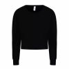 Sweatshirts & Sweaters * | Awdis Hoods Womens/Ladies Cropped Sweatshirt ( ) Deep Black