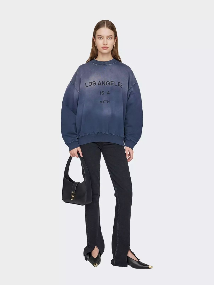 Sweatshirts & Sweaters * | Anine Bing Jaci Sweatshirt Myth Los Angeles Navy