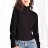 Sweatshirts & Sweaters * | Minnie Rose Cotton/Cashmere Cable Turtleneck Sweater