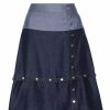 Skirts * | Lahive Gia Antiqued Multi-Length Denim Skirt Black