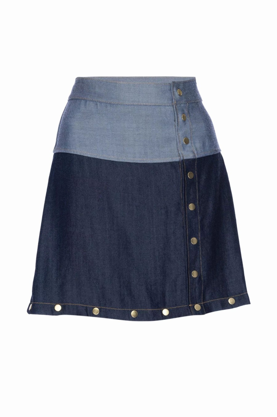 Skirts * | Lahive Gia Antiqued Multi-Length Denim Skirt Black