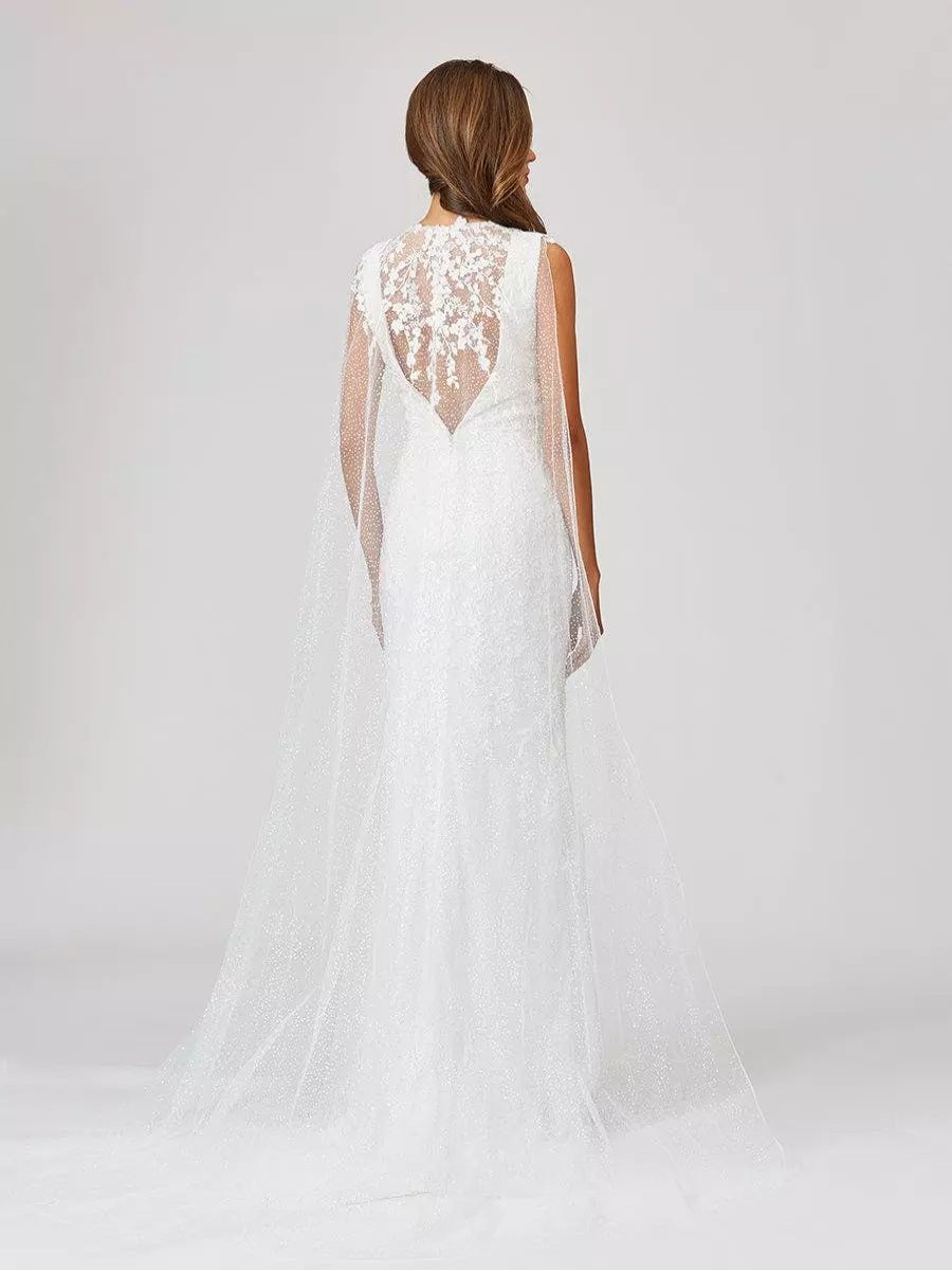 Dresses * | Lara 51043 Lace Mermaid Bridal Gown With Removable Cape