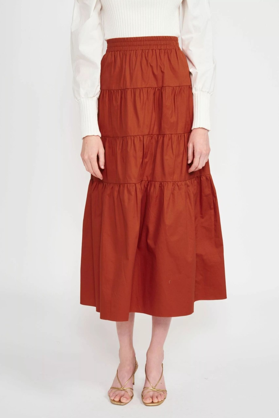 Skirts * | En Saison Veta Midi Skirt Cognac