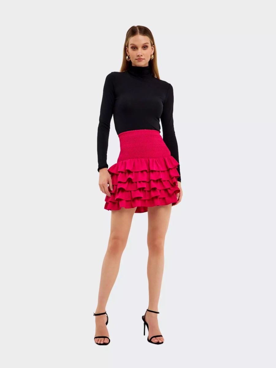 Skirts * | Endless Rose Smocking Ruffled Skirt