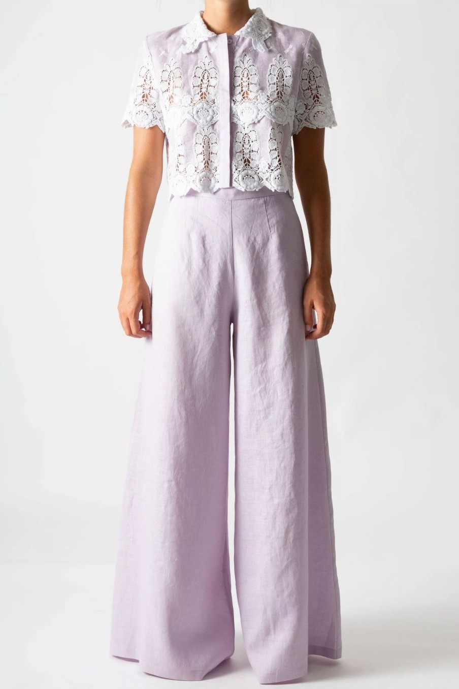 Bottoms * | Miguelina Wide-Leg Pamela Pant In Lavender