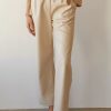 Bottoms * | Crescent Zoya Vegan Leather Wide Leg Pants Bone