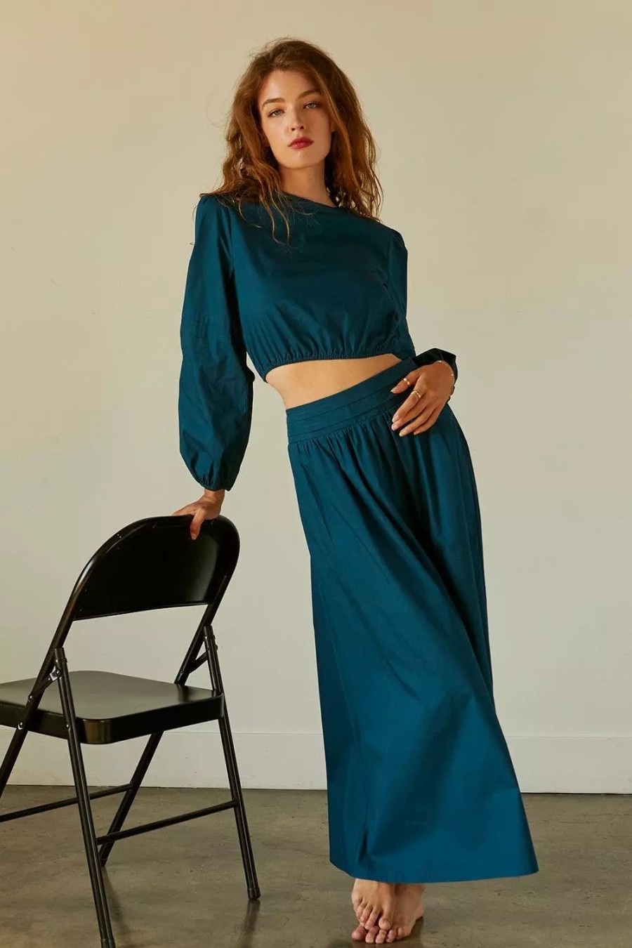 Skirts * | Crescent Dalia Poplin Maxi Skirt Set