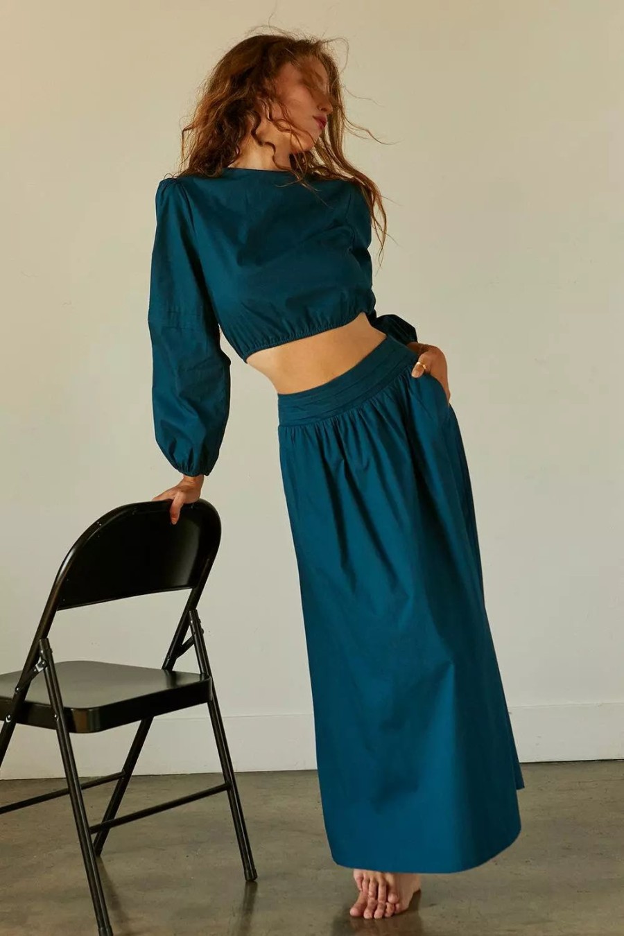 Skirts * | Crescent Dalia Poplin Maxi Skirt Set