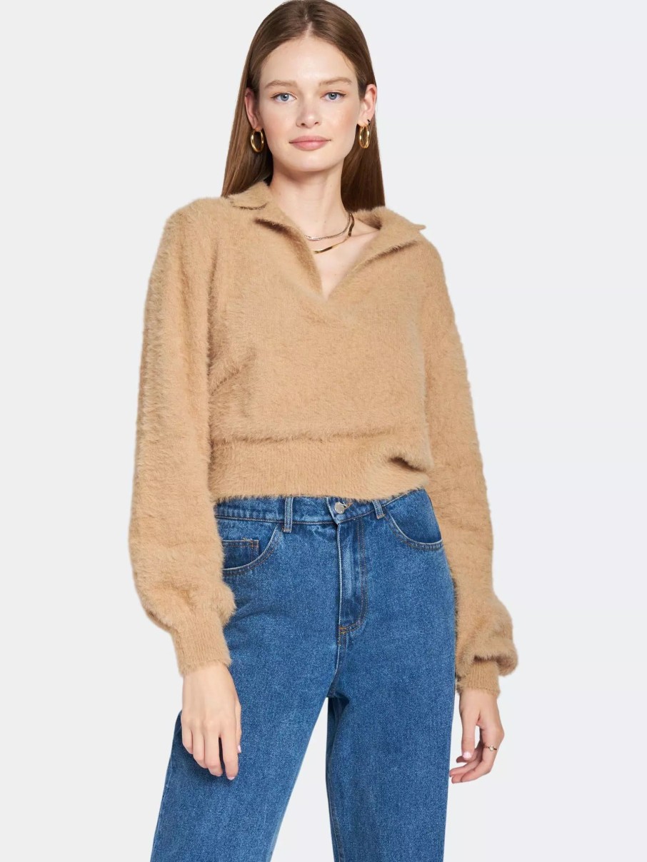 Sweatshirts & Sweaters * | Emory Park Cindy Collar Sweater Brown