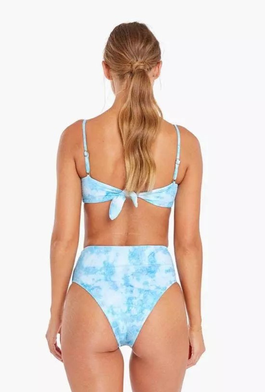 Swimwear * | Vitamin A Barcelona Bottom Cyan Texture Tie Dye