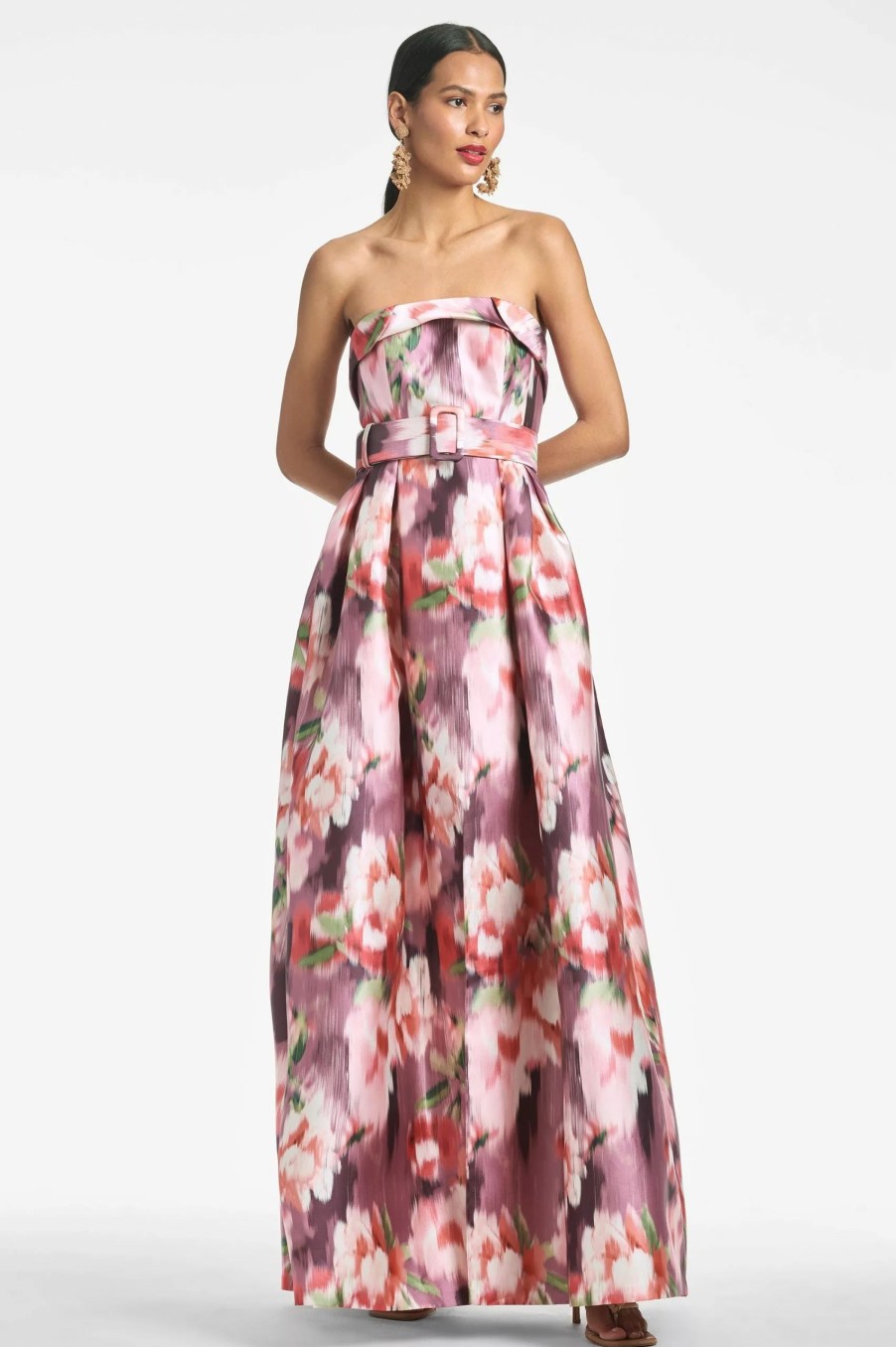 Dresses * | Sachin & Babi Rielle Gown Mauve Ikat Floral