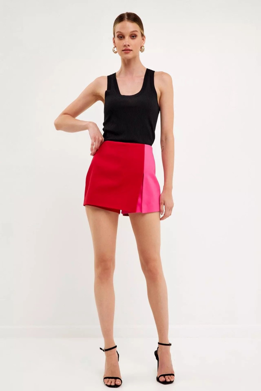 Skirts * | English Factory Colorblock Skort