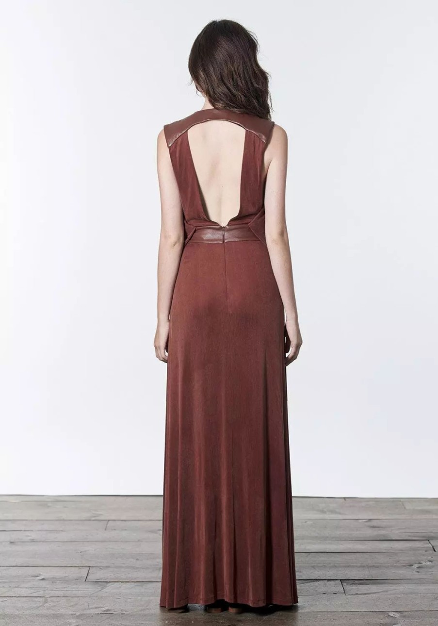 Dresses * | Lahive Olivia Maxi Dress Cognac