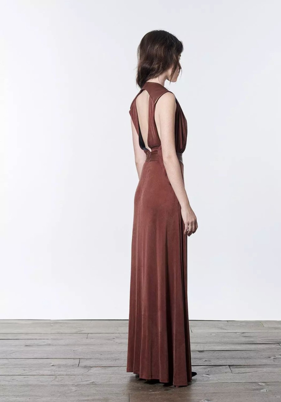 Dresses * | Lahive Olivia Maxi Dress Cognac