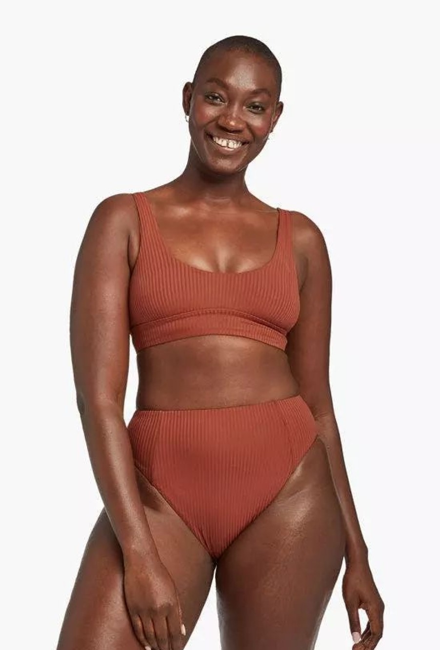 Swimwear * | Vitamin A Sienna High Waist Bottom Copper Ecorib