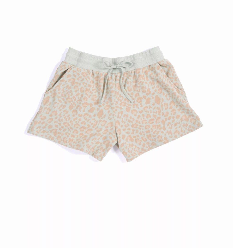 Bottoms * | Shiraleah Kiara Leopard Print Shorts Grey