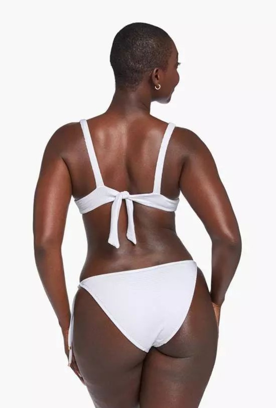 Swimwear * | Vitamin A Elle Adjustable Tie Side Bottom White Ecotex