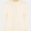 Sweatshirts & Sweaters * | Awdis Just Hoods Awdis Unisex Crew Neck Plain Sweatshirt Cream