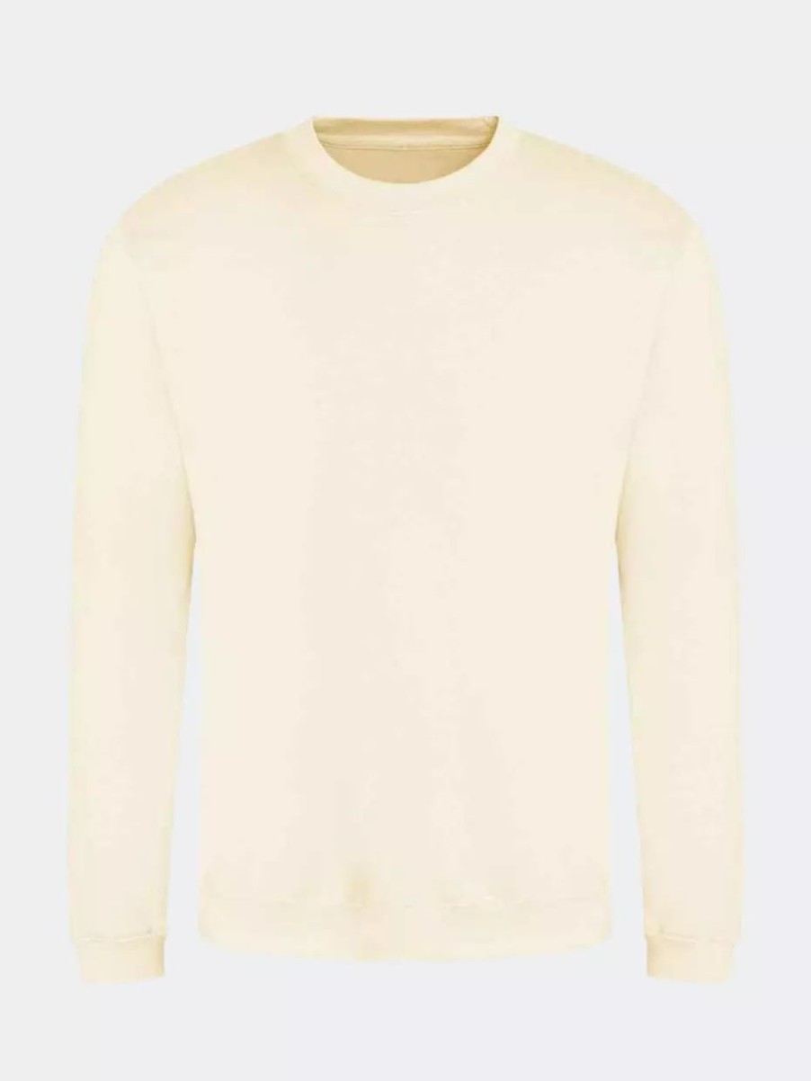 Sweatshirts & Sweaters * | Awdis Just Hoods Awdis Unisex Crew Neck Plain Sweatshirt Cream