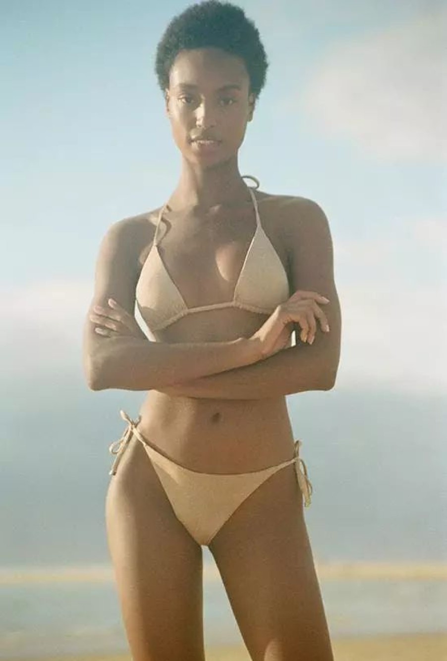 Swimwear * | Vitamin A Elle Tie Side Bottom Golden Glow Metallic