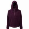 Sweatshirts & Sweaters * | Tridri Womens/Ladies Sherpa Fleece Quarter Zip Hoodie ( ) Mulberry Red