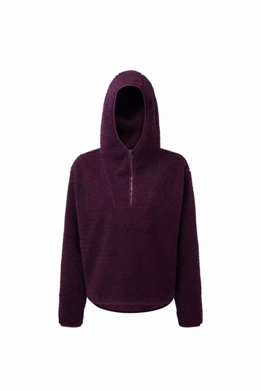 Sweatshirts & Sweaters * | Tridri Womens/Ladies Sherpa Fleece Quarter Zip Hoodie ( ) Mulberry Red