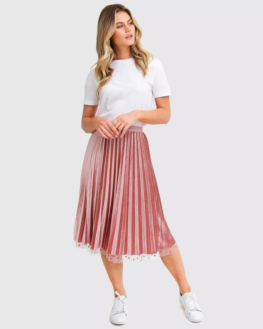 Skirts * | Belle & Bloom Mixed Feeling Reversible Skirt Pink