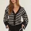 Sweatshirts & Sweaters * | Crescent Laura Stripe Cardigan