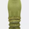 Skirts * | Andreeva Knit Skirt With Handmade Knit Details Green