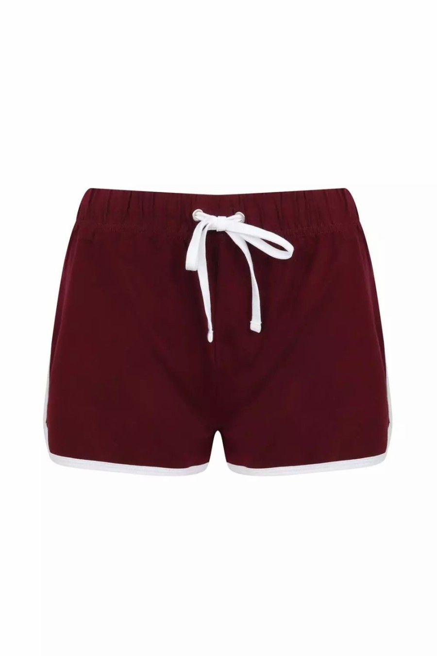 Bottoms * | Skinni Fit Womens/Ladies Retro Training/Fitness Sports Shorts ( ) Burgundy/ White