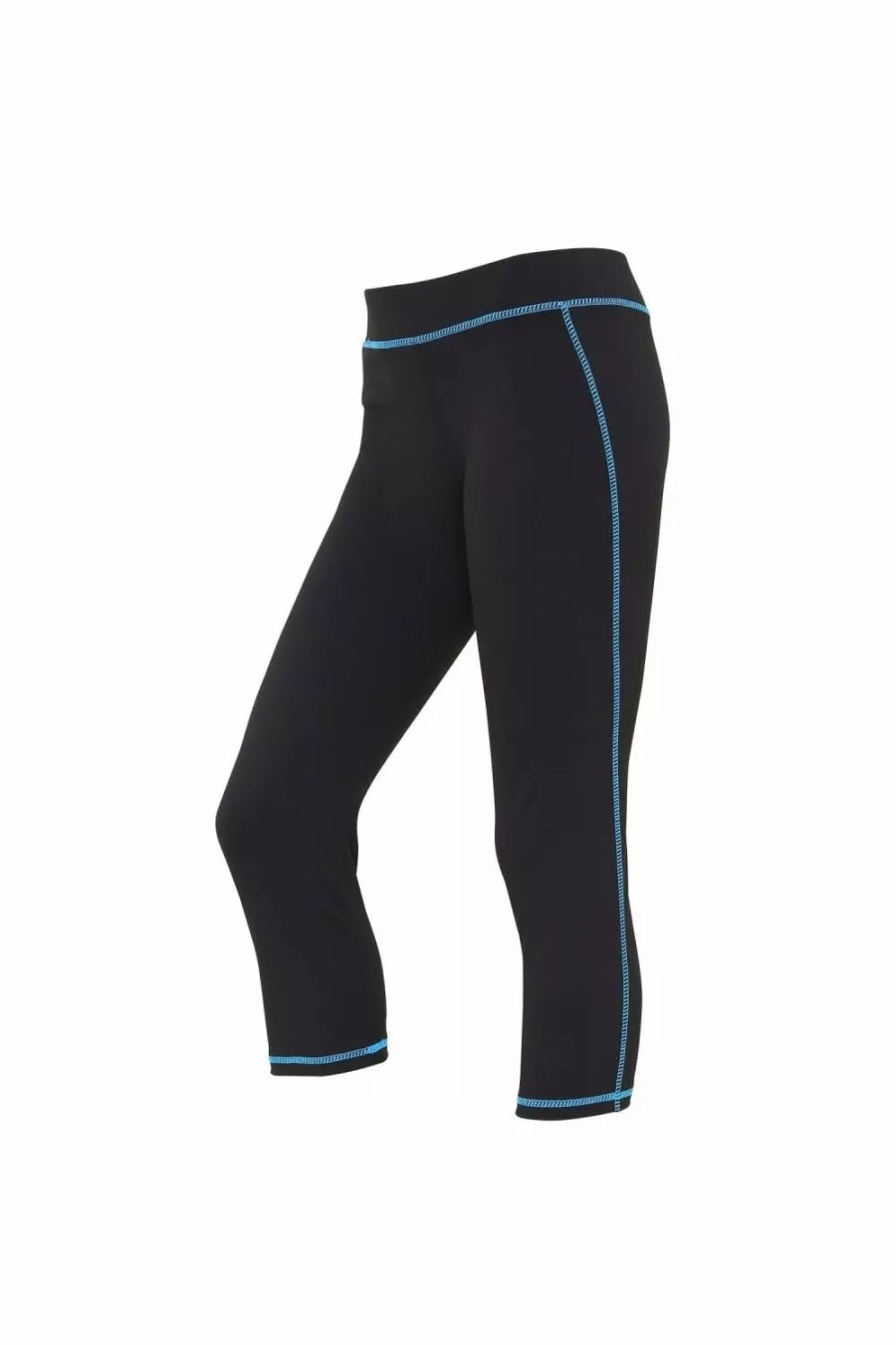 Bottoms * | Awdis Just Cool Womens/Ladies Girlie Capri Sports Pants/Trousers ( ) Jet Black/Sapphire Blue