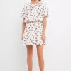 Skirts * | English Factory Cherry Print Mini Skirt White