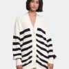 Sweatshirts & Sweaters * | Eleven Six Aimee Cardi Ivory/Navy Stripe