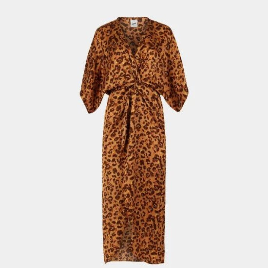 Dresses * | Lezat Joey Maxi Dress Dresses Caramel Leopard