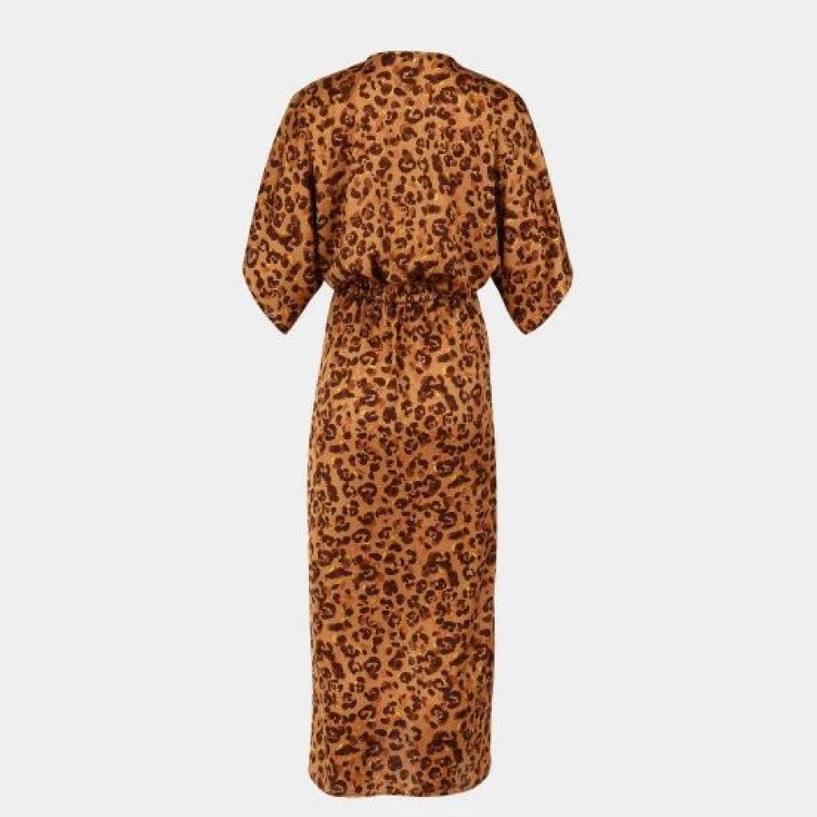 Dresses * | Lezat Joey Maxi Dress Dresses Caramel Leopard