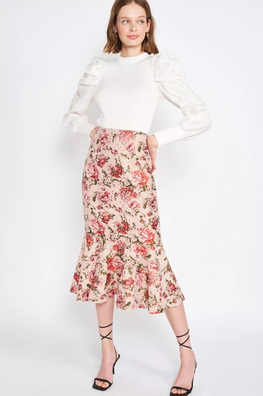 Skirts * | En Saison Richie Trumpet Skirt Pink