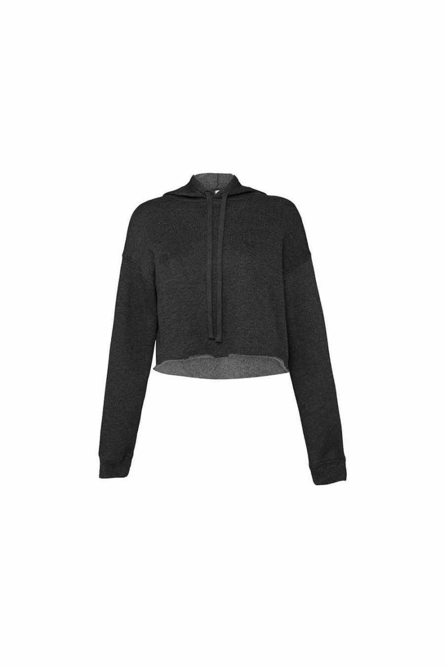 Sweatshirts & Sweaters * | Bella + Canvas Ella + Canvas Ladies Cropped Hoodie ( ) Dark Grey Heather