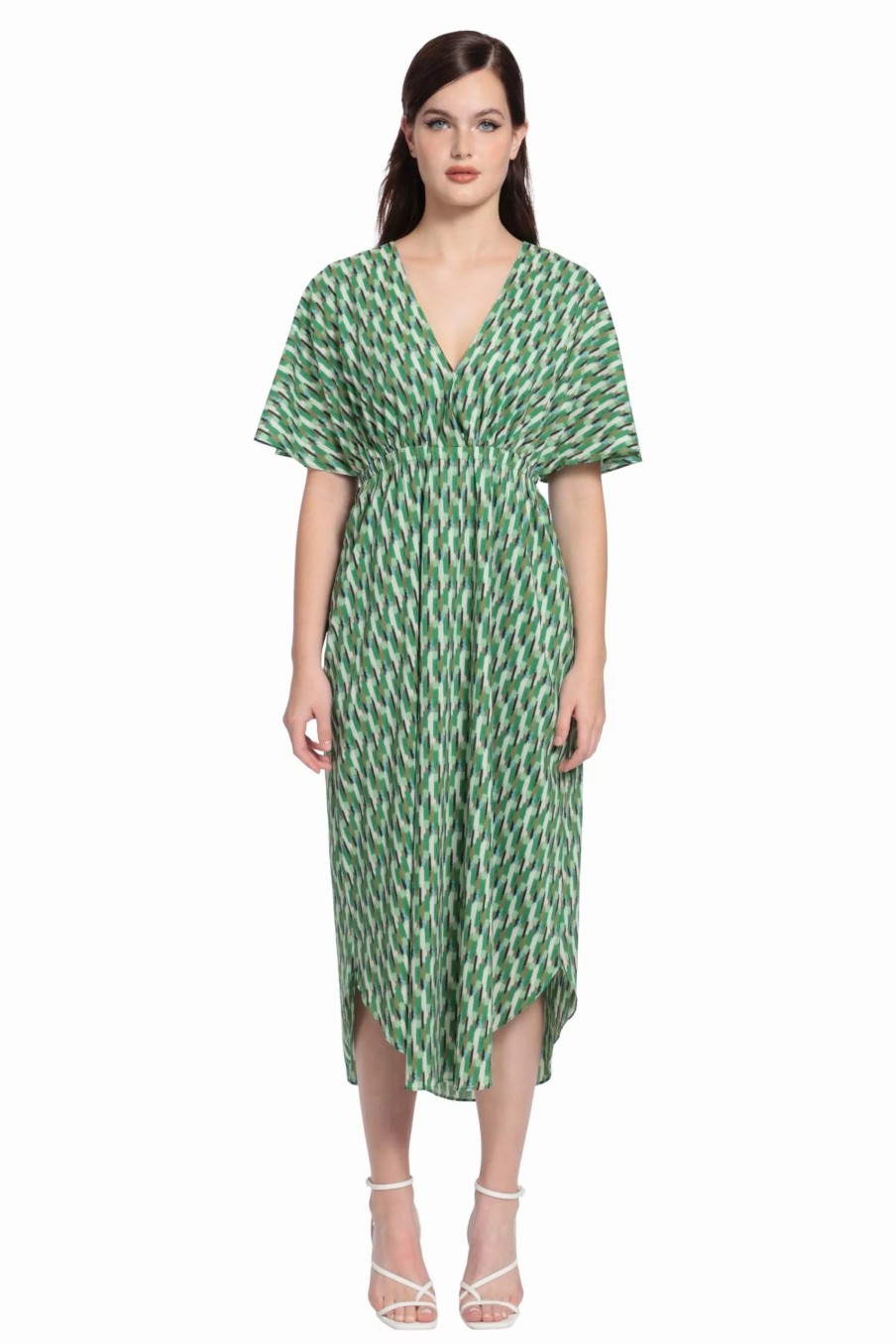 Dresses * | Maggy London Kalsi Dress Ivory/Green Apple