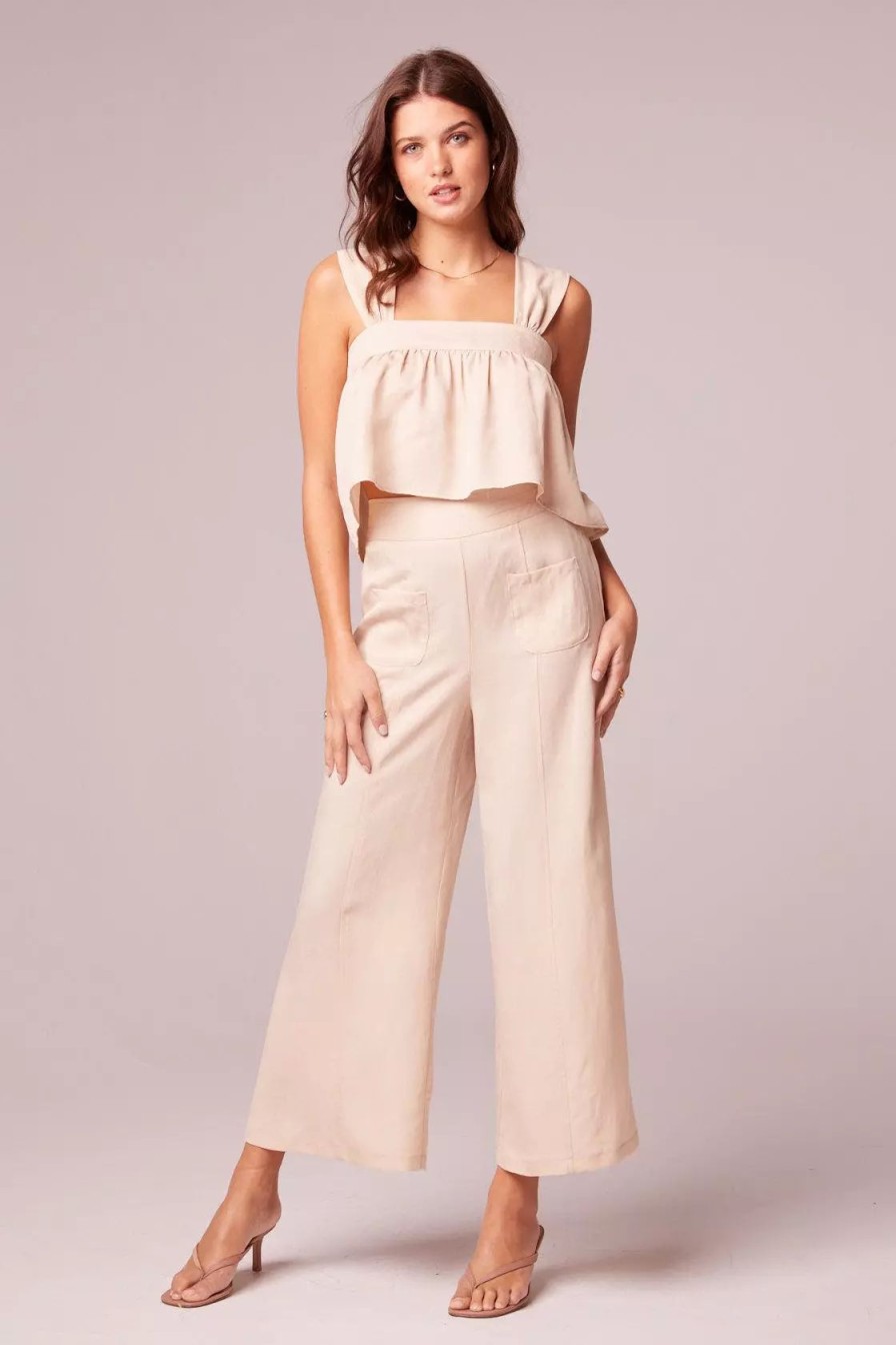 Bottoms * | B.O.G. Collective Around Joy Wide Leg Pants Tea