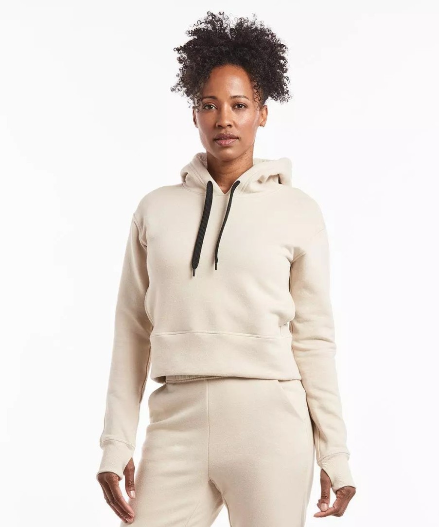 Sweatshirts & Sweaters * | Public Rec Luxe Fleece Cropped Hoodie | Women'S Ivory