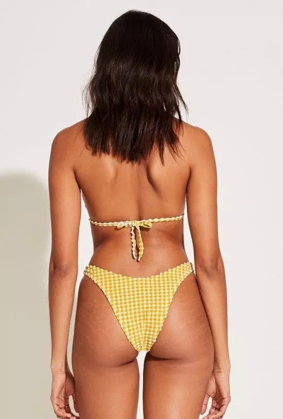 Swimwear * | Vitamin A Gia Triangle Top Honeycomb Gingham